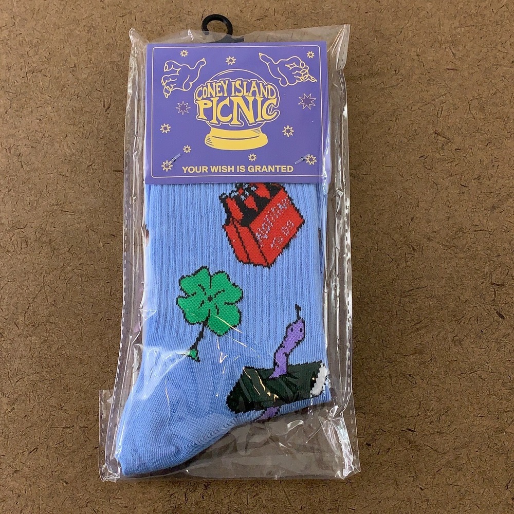Urban Outfitters Men's One Size Blue Coney Island Picnic Born To Win Crew Socks